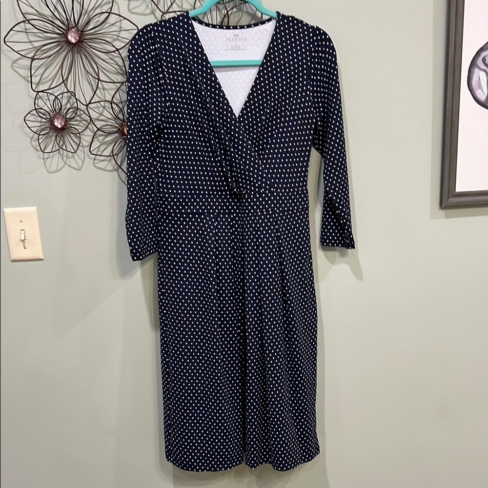 Talbots Blue and White V-Neck Dress